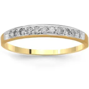 10K Yellow Solid Gold Womens Diamond Wedding Band 0.50 Ctw