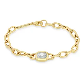 1.61 ctw Mine Cut Cushion Diamond XL Square Oval Chain Bracelet