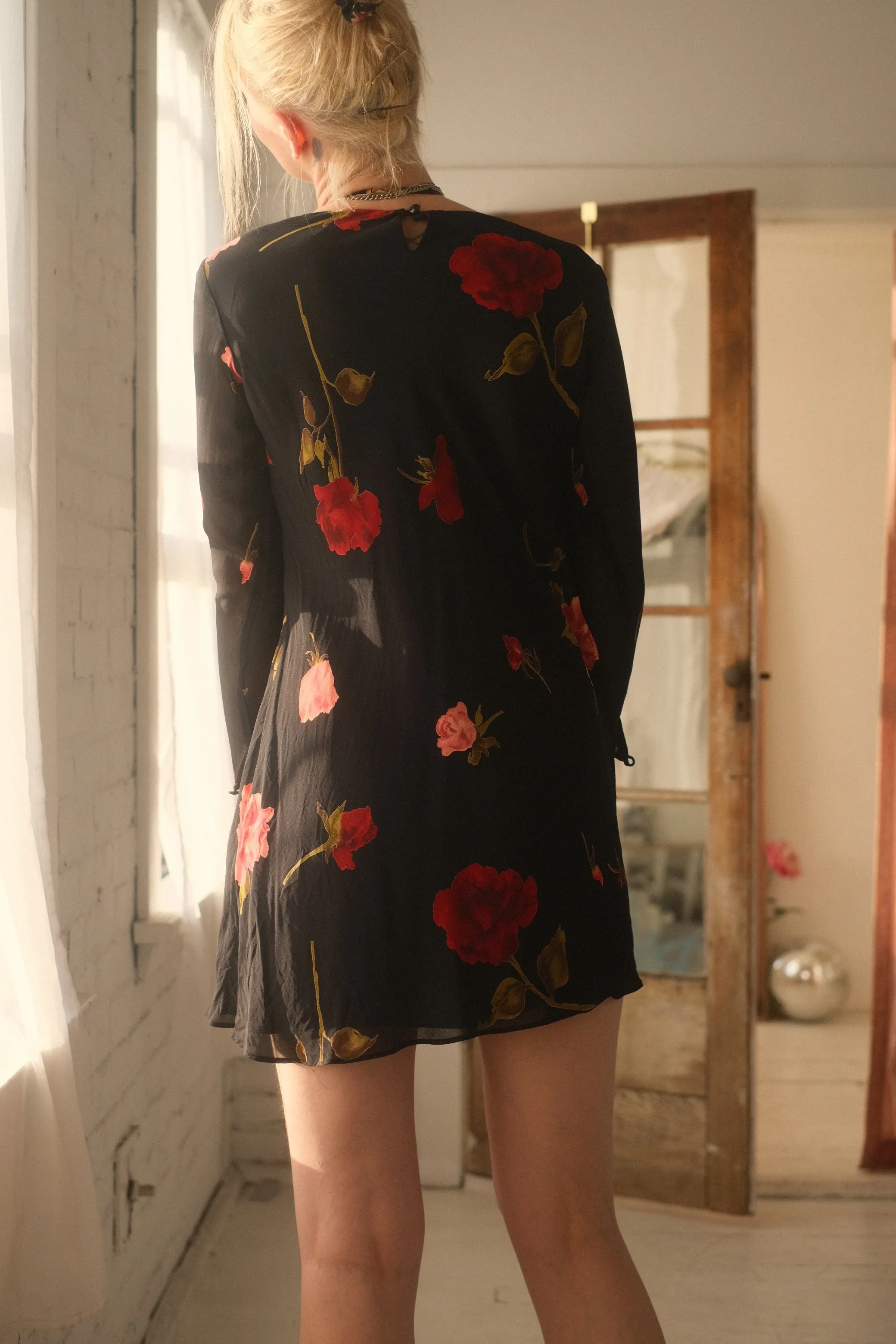 1990s Roses Mini Dress