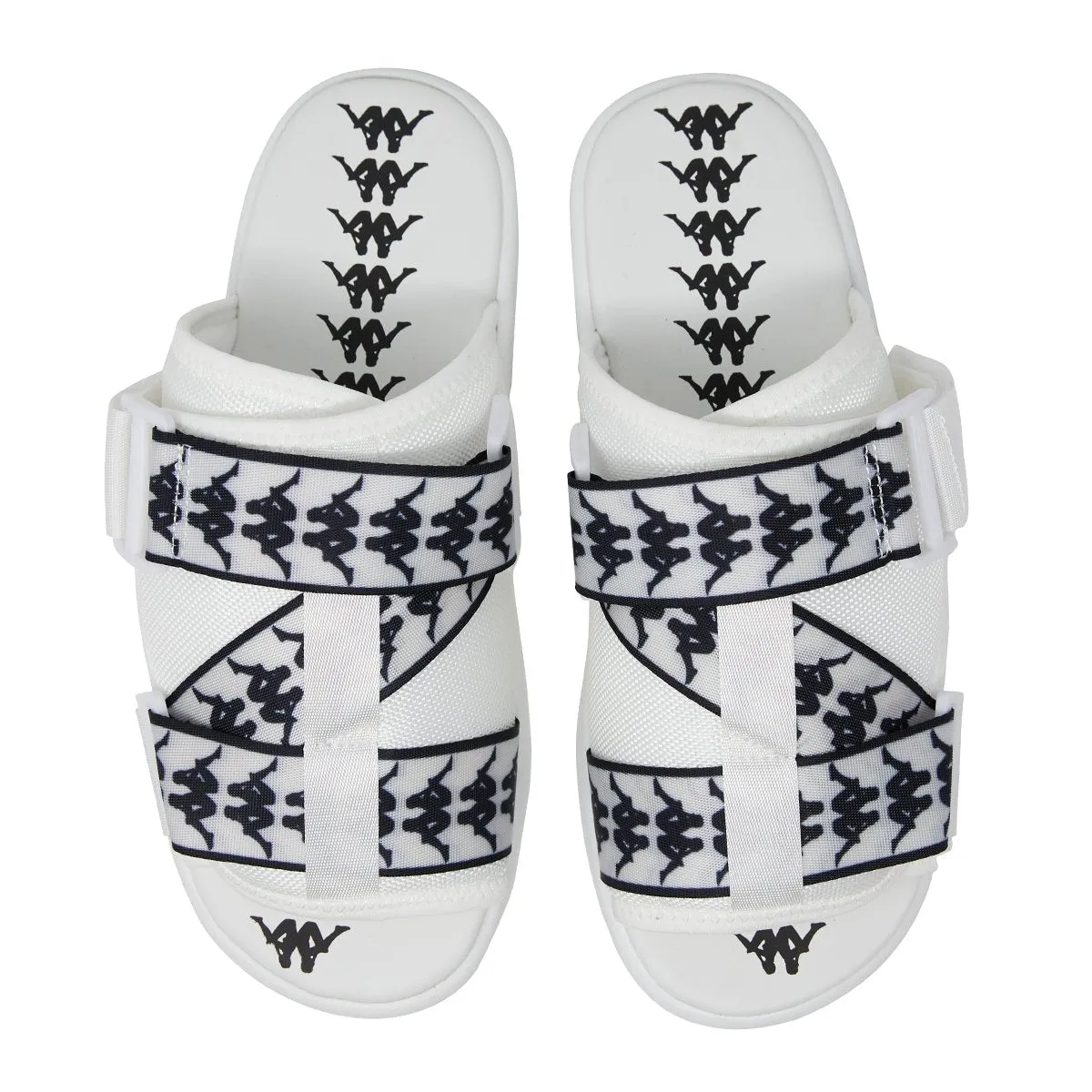 222 Banda Mitel 1 Sandals - White Black