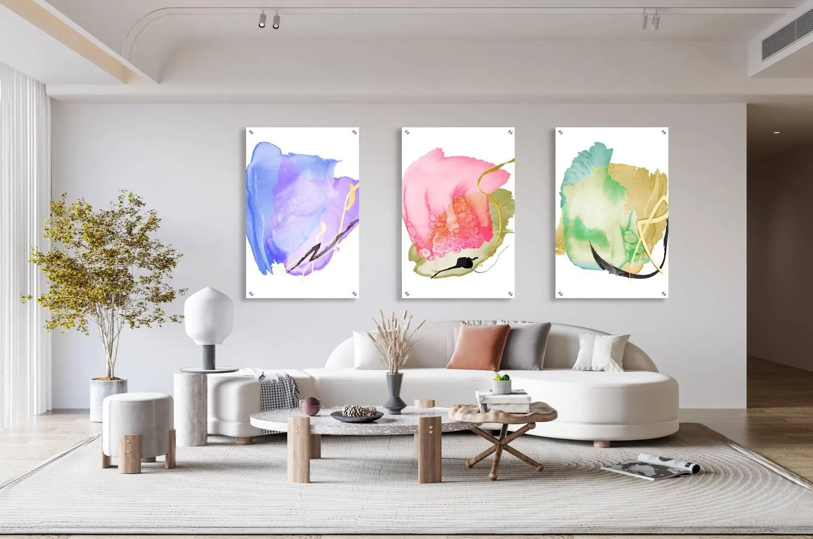 Abstract Artwork Set of 3 Prints Modern Wall Art Modern Artwork