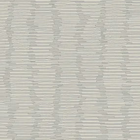 Abstract Stripe Embossed Wallpaper in Grey/Gold