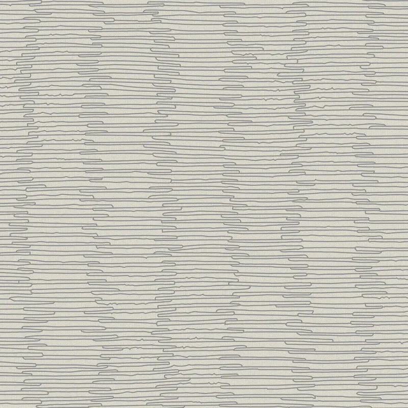 Abstract Stripe Embossed Wallpaper in Grey/Gold