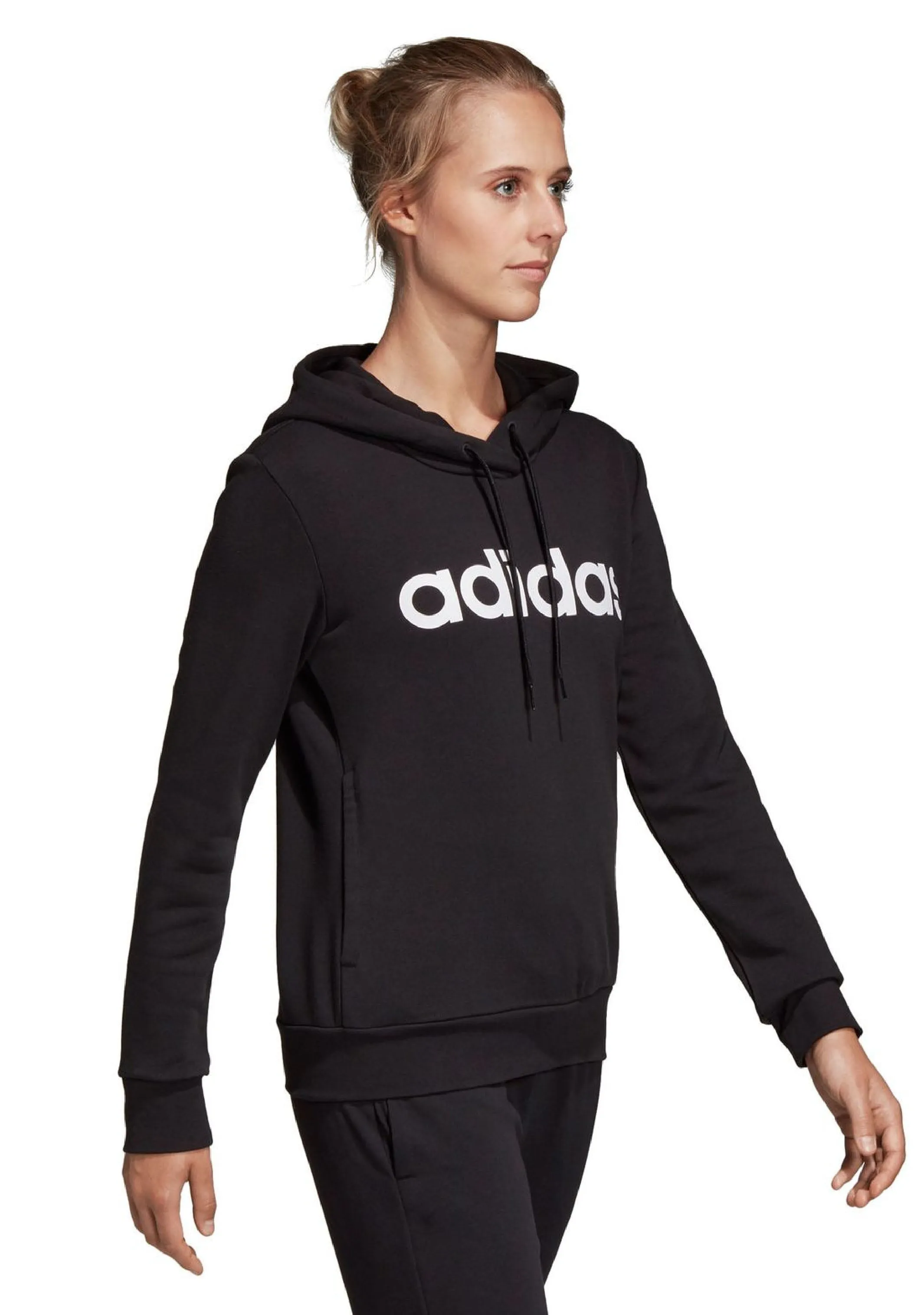 Adidas Womens Essentials Linear Cotton Hoodie Full Length <br> DP2364