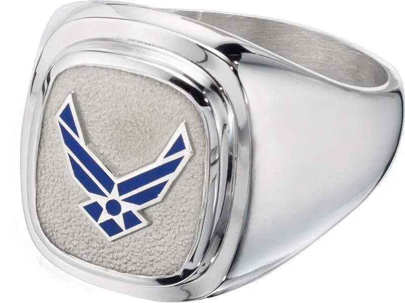 Air Force Mens Ring 18k Gold Electroplate