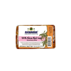 Akwaaba African Black Soap Bar (Rosemary Mint) 4oz