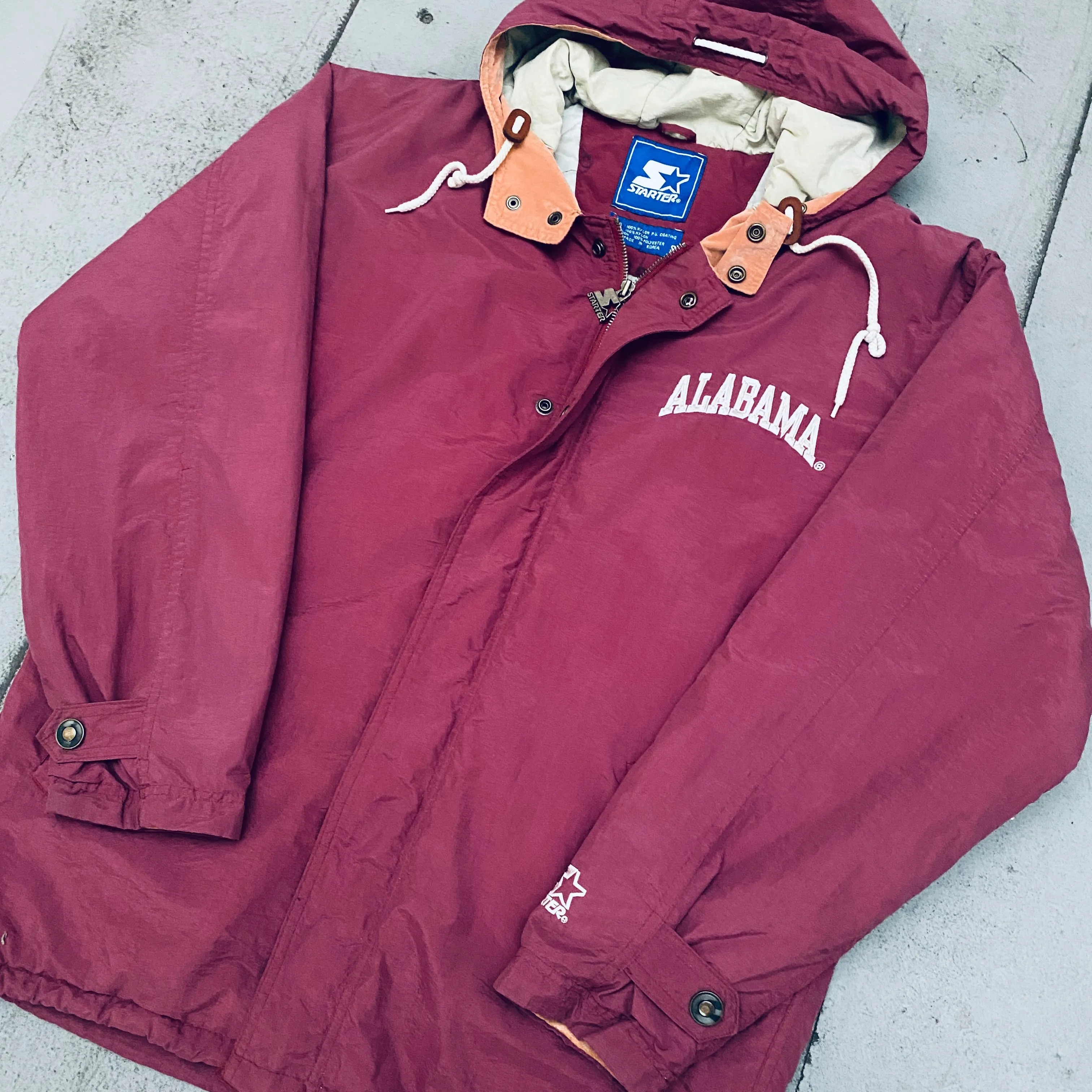 Alabama Crimson Tide: 1990's Fullzip Starter Trench Coat (S/M)