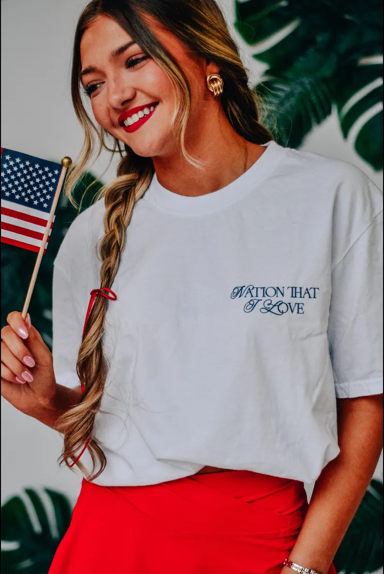 AMERICA THE BOWTIFUL NATION THAT I LOVE GRAPHIC TEE