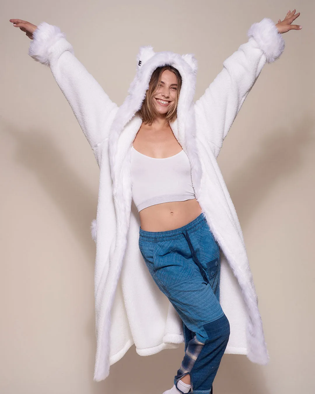 Arctic Wolf Classic Faux Fur Robe | Women's