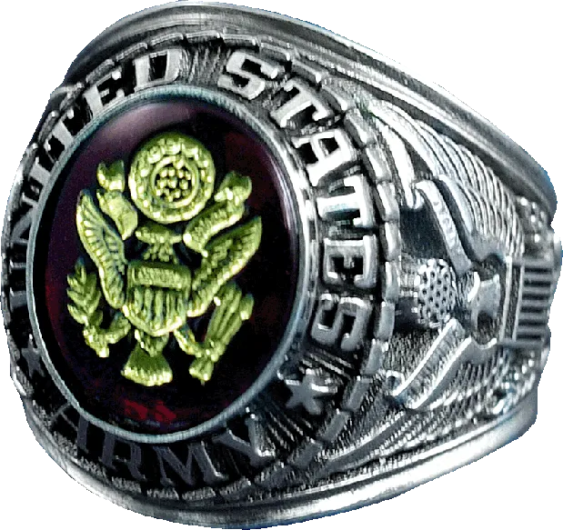 Army Mens Ring Sterling Silver