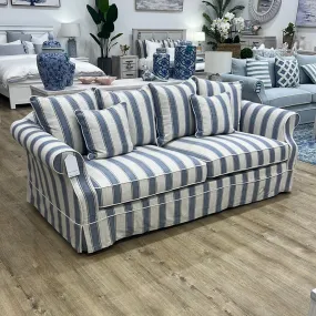 Ayla 3 Seater Sofa Blue Stripe