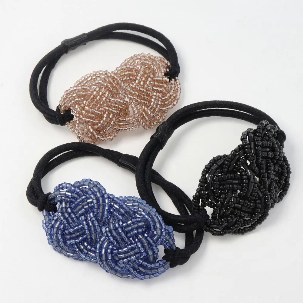 Beaded Mizuhiki knot Hair Tie