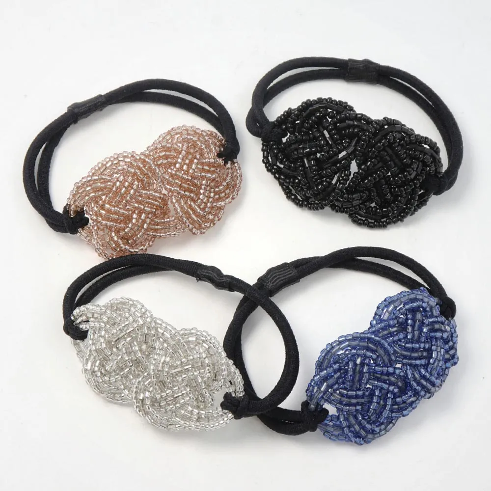 Beaded Mizuhiki knot Hair Tie