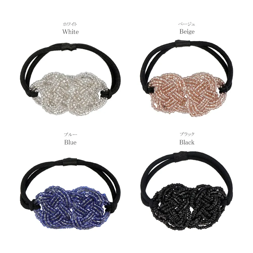 Beaded Mizuhiki knot Hair Tie