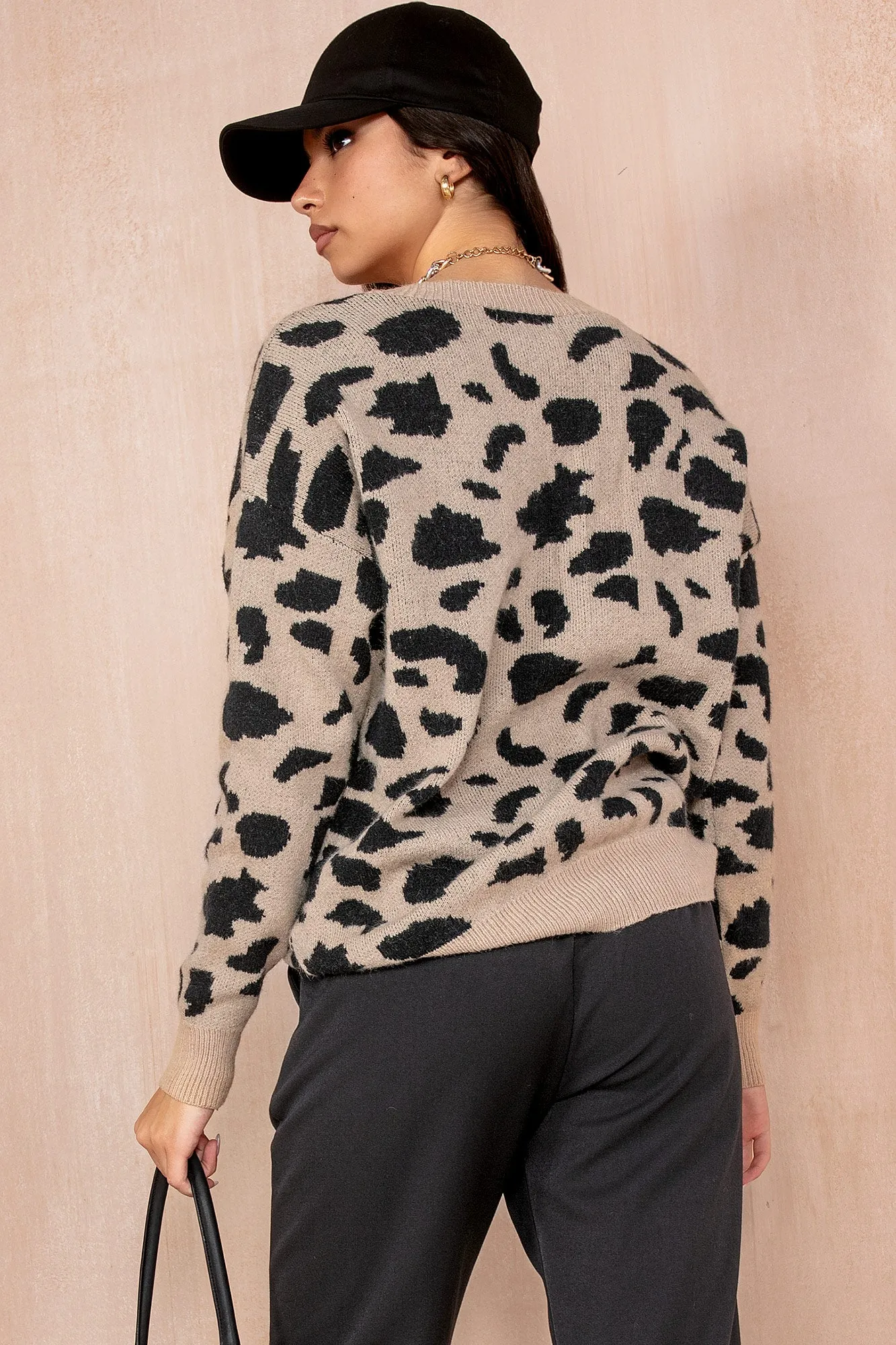 Beckett Camel Animal Print Cardigan