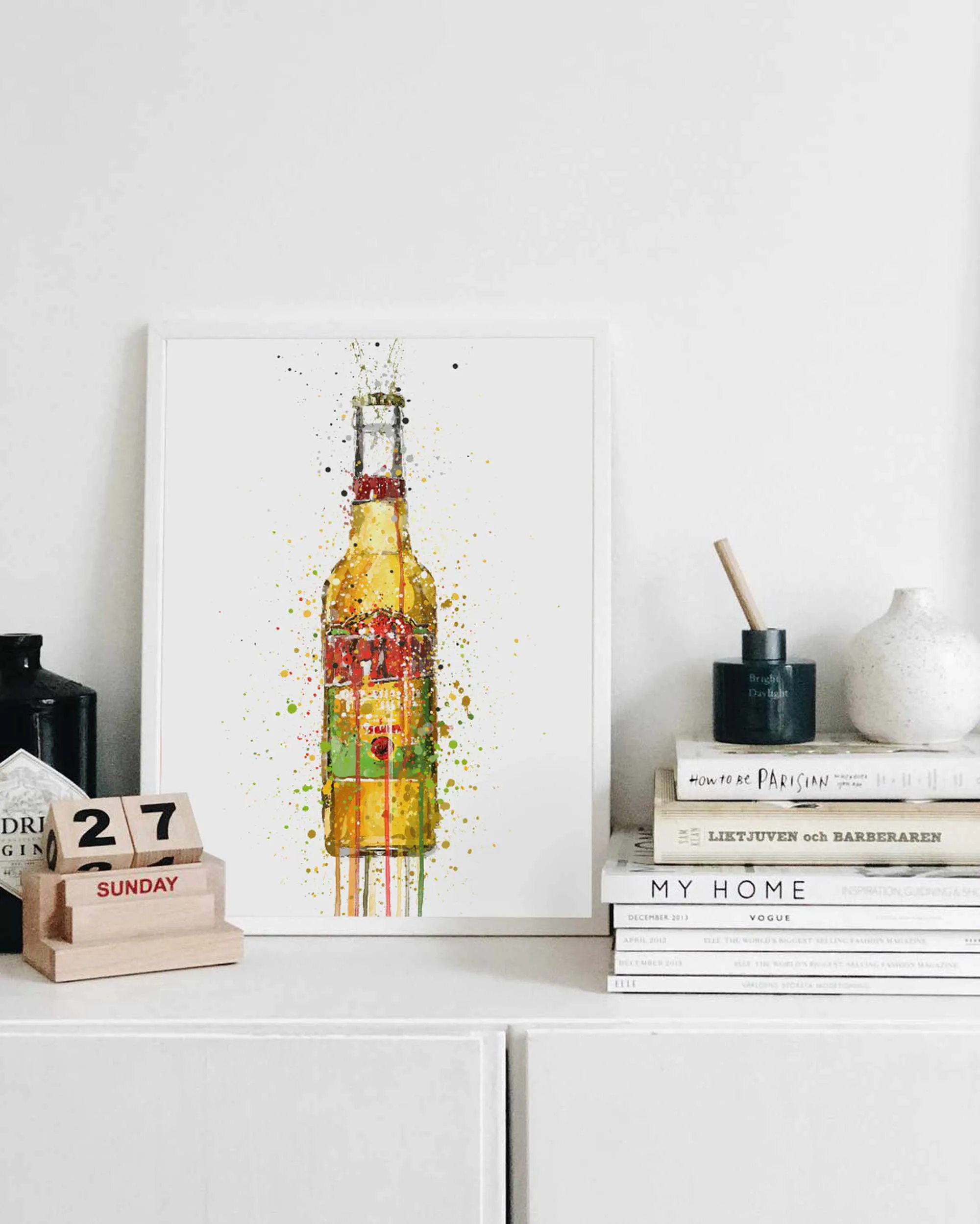 Beer Bottle Wall Art Print 'Aztec Gold'