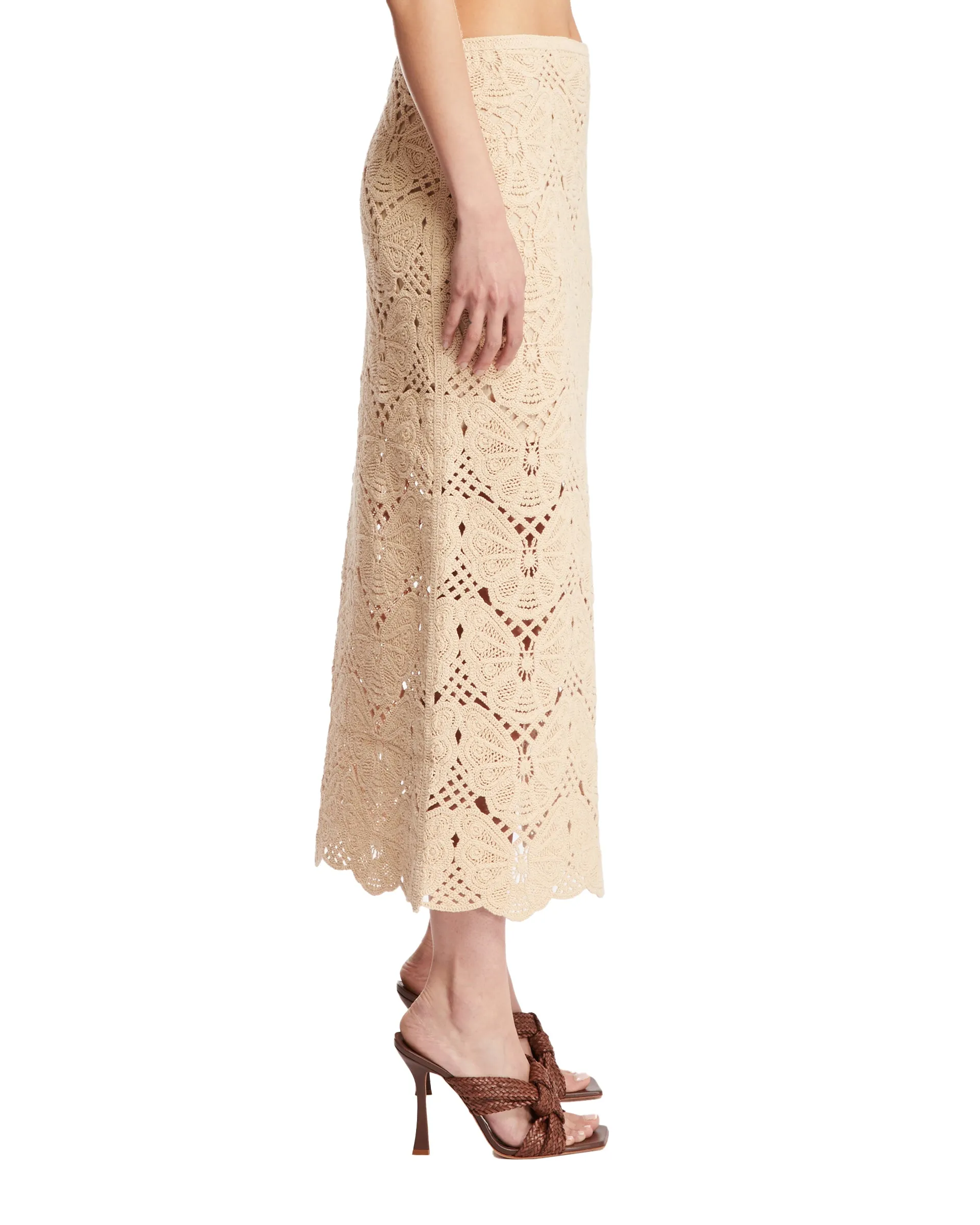 Beige Cantala Maxi Skirt