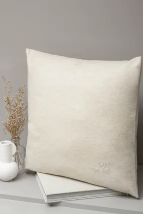 Beige herringbone wool cushion - Made in Italy