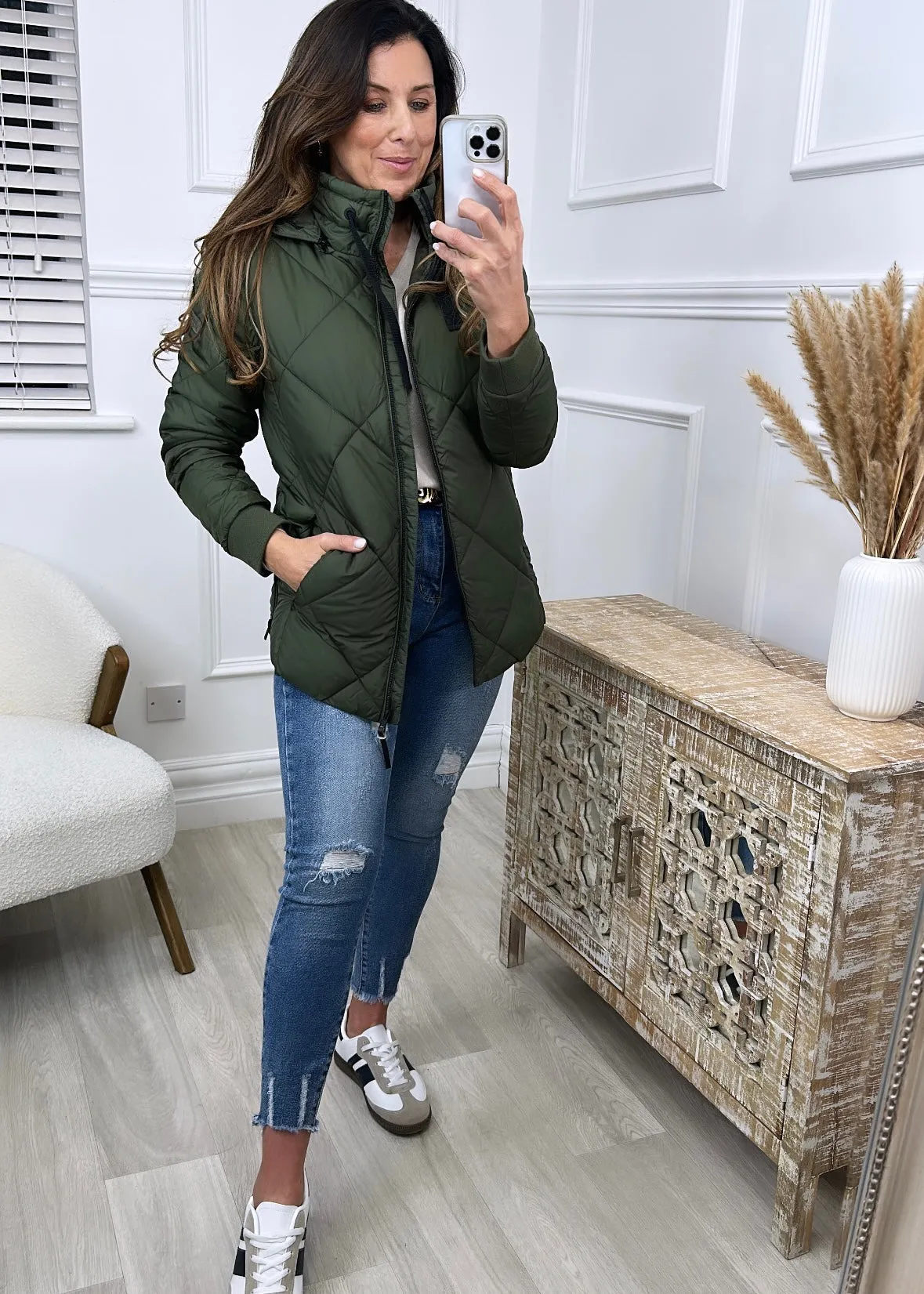 Bente Khaki Padded Jacket