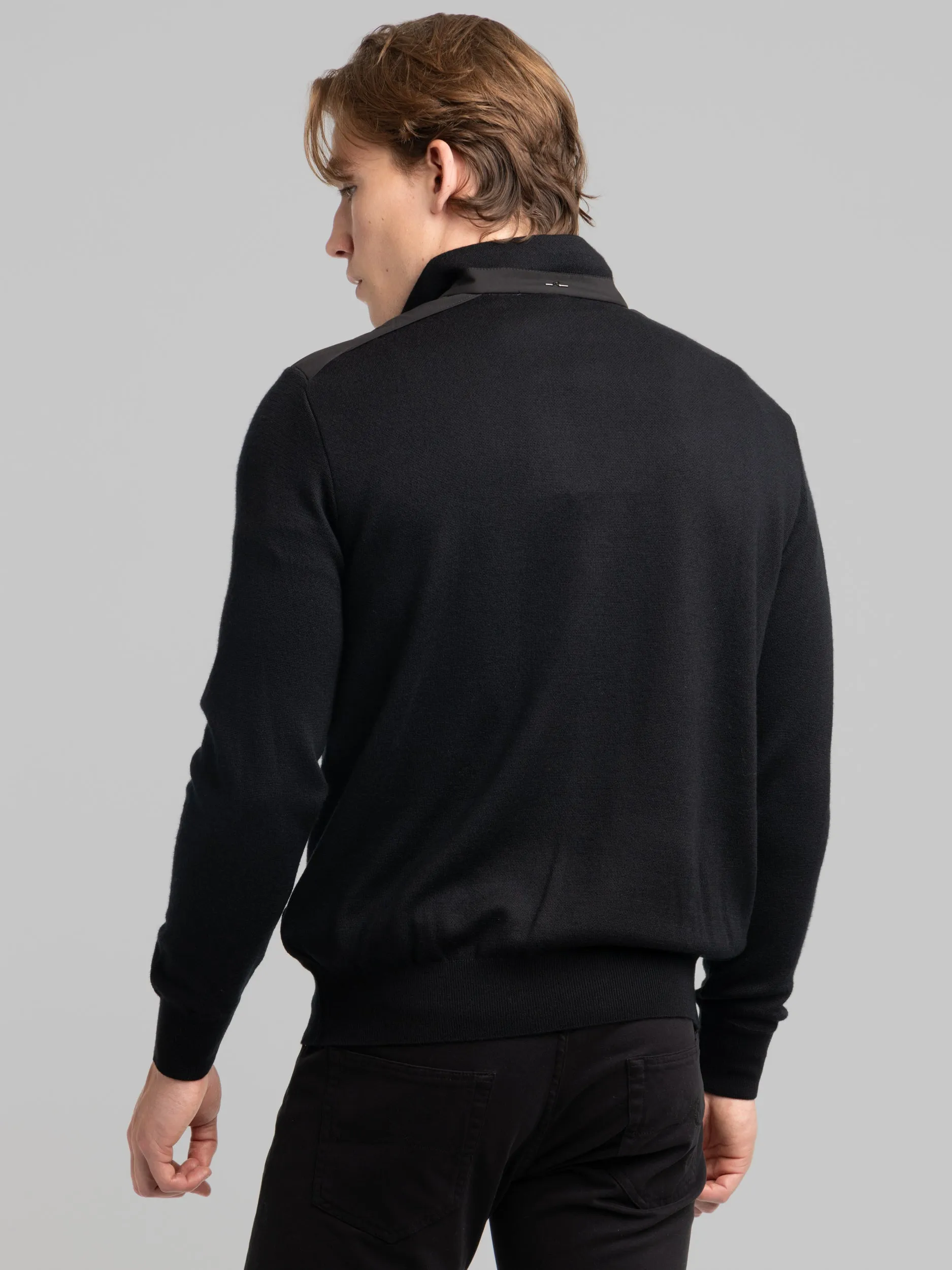 Black Quarter Zip Knit