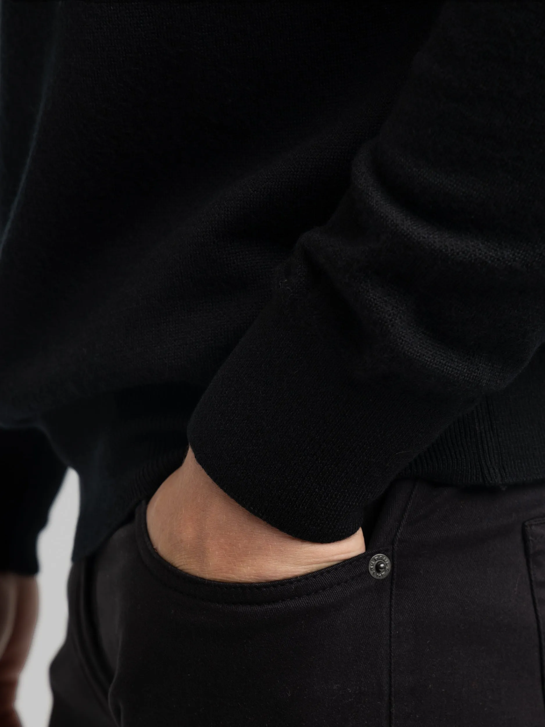 Black Quarter Zip Knit