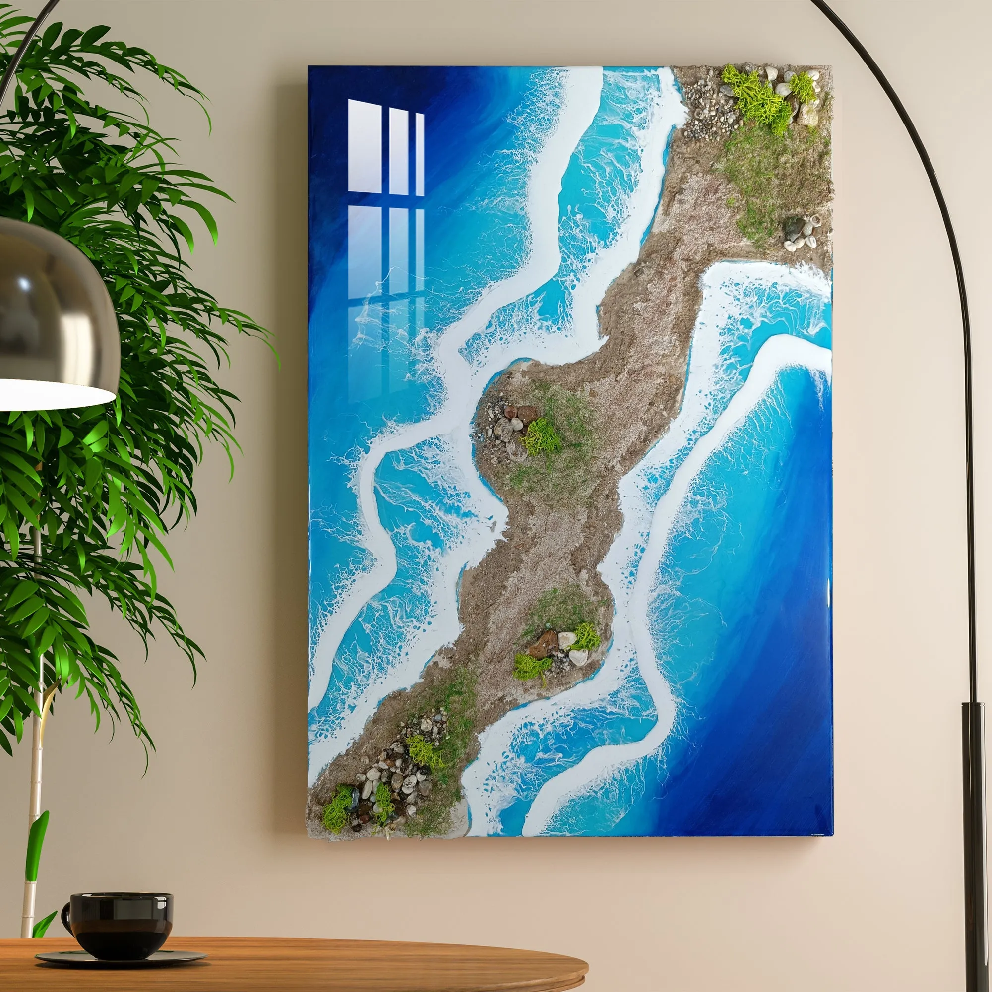 Blue Ocean With Multiple Waves Epoxy Resin Wall Art