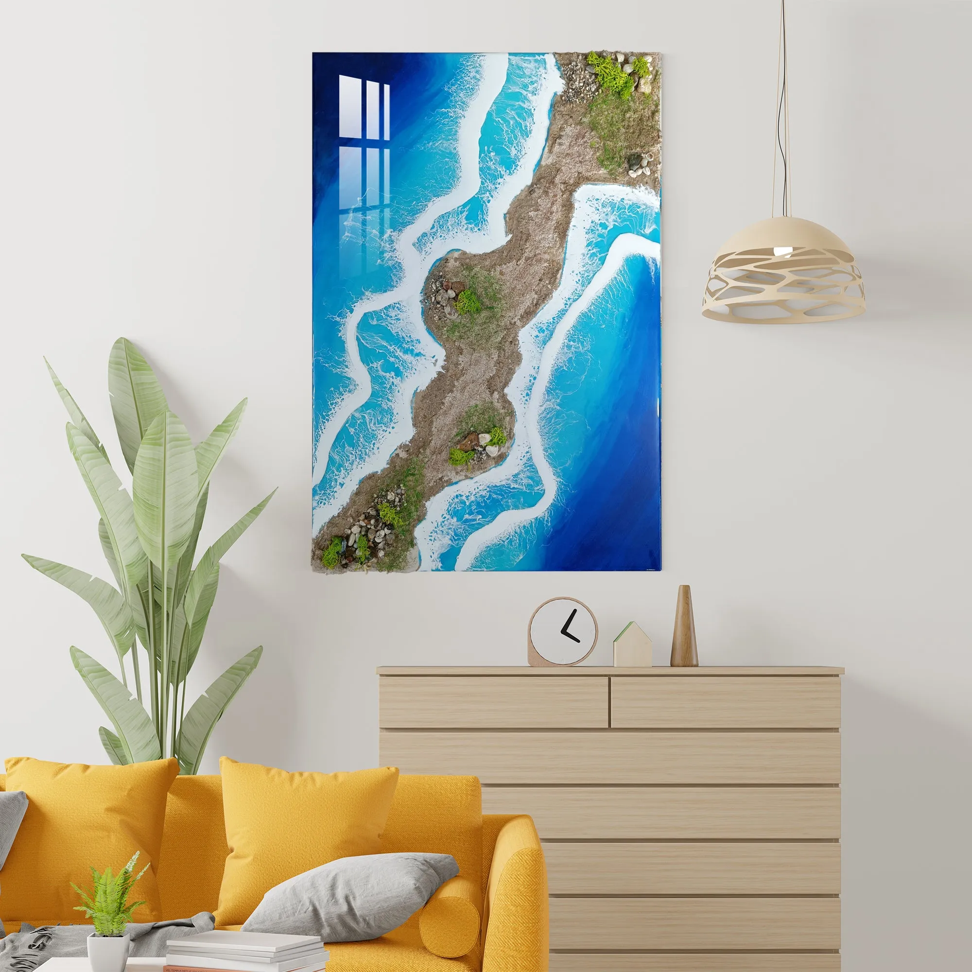 Blue Ocean With Multiple Waves Epoxy Resin Wall Art