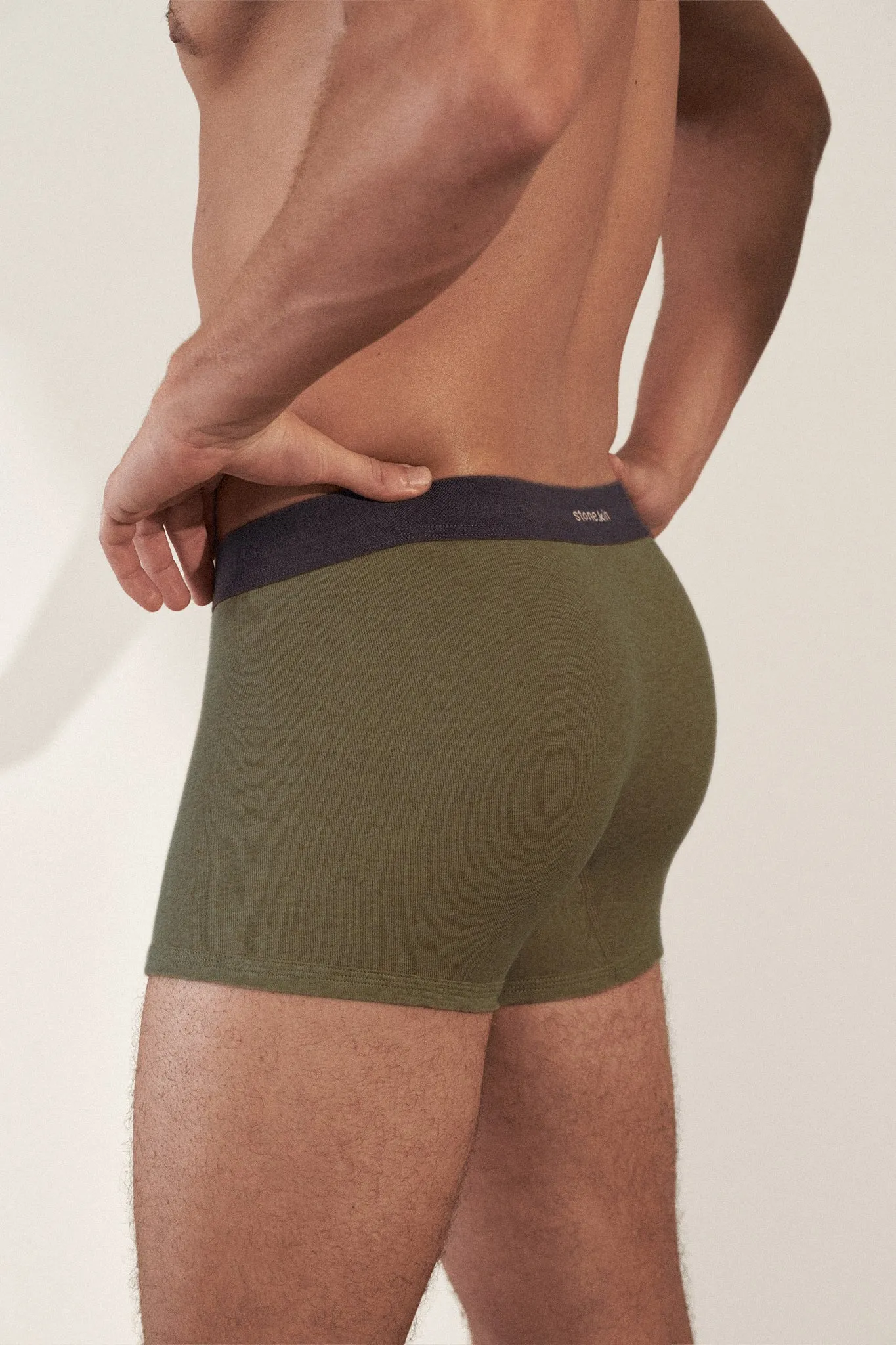 Boxer Brief in Organic Cotton Rib - Moss & Tar