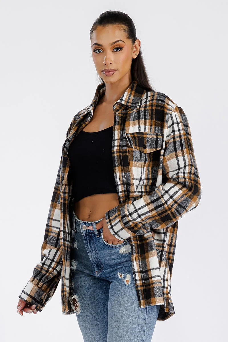 BOYFRIEND OVERSIZED SOFT FLANNEL SHACKET