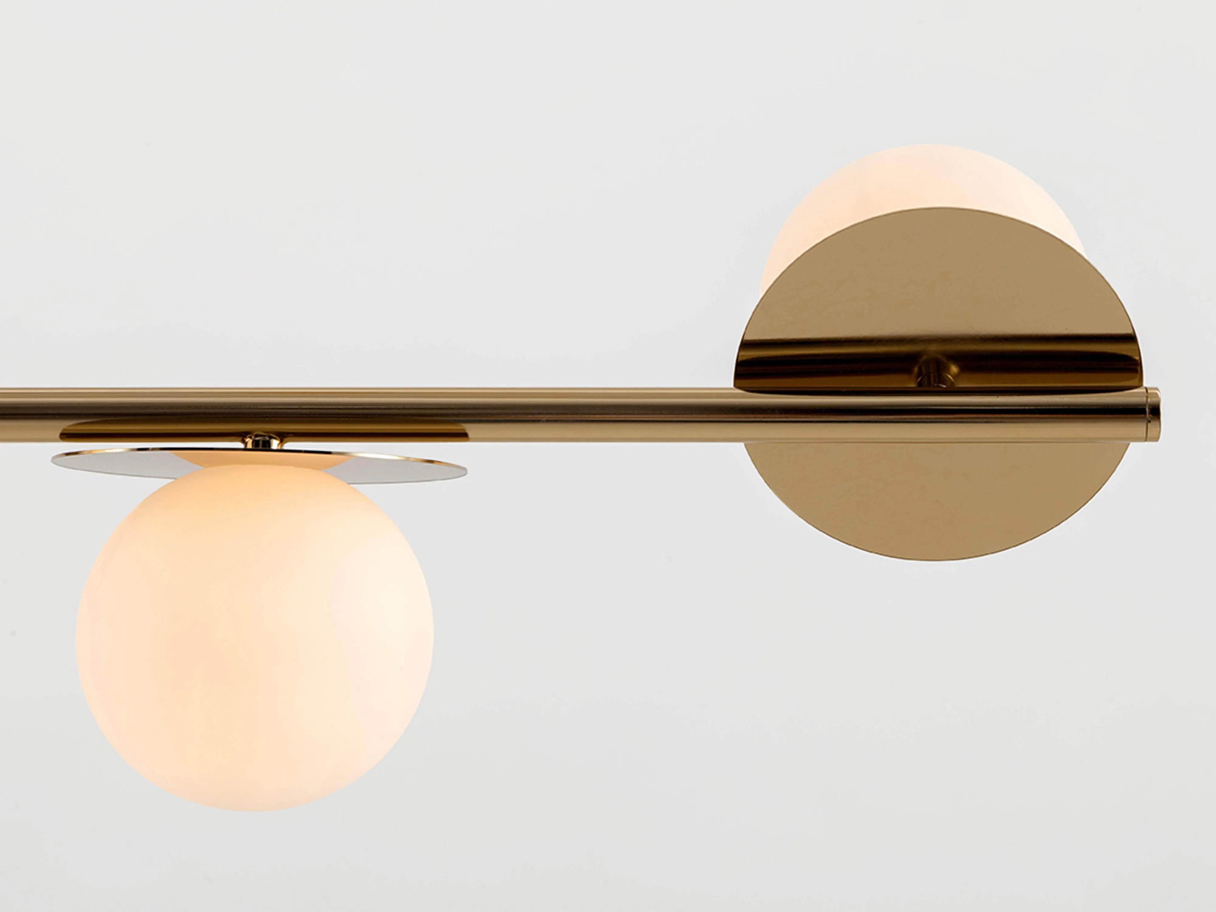 Brass opal disk ceiling light