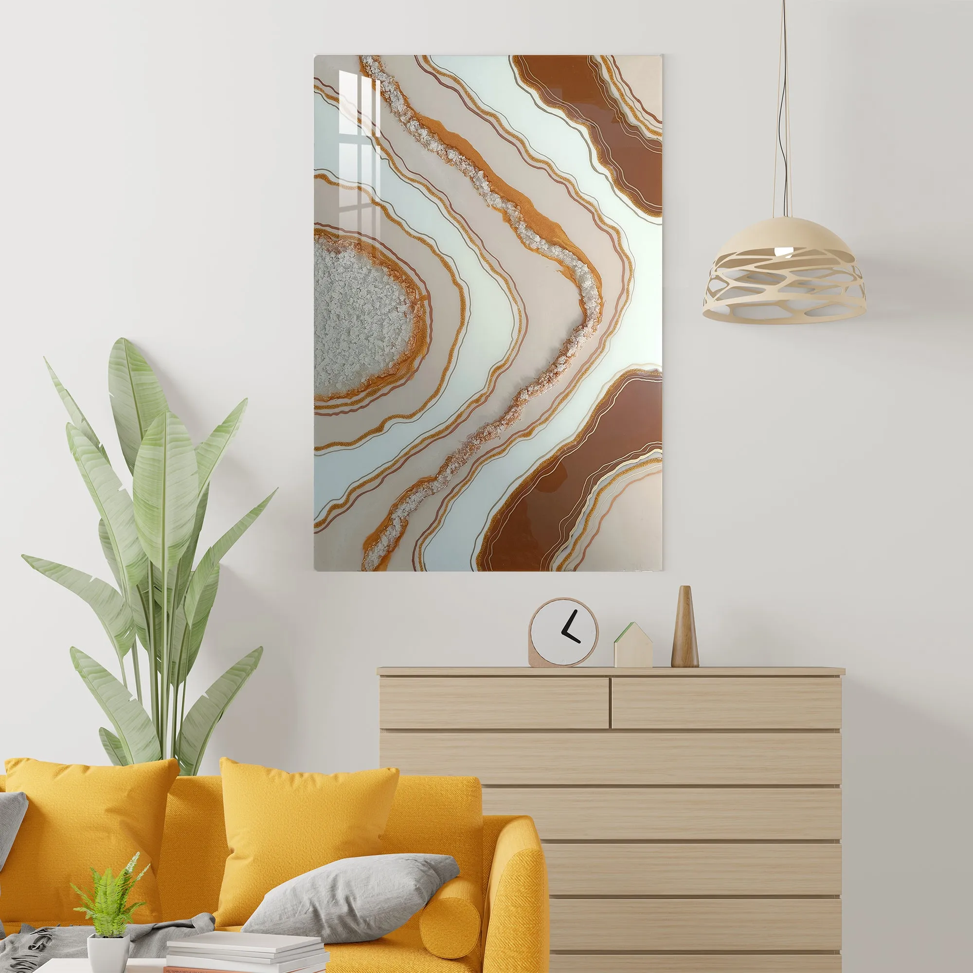 Brown lines Epoxy Resin Wall Art