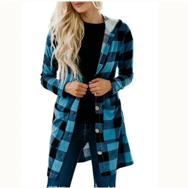 Buffalo Check Hooded Button Jacket