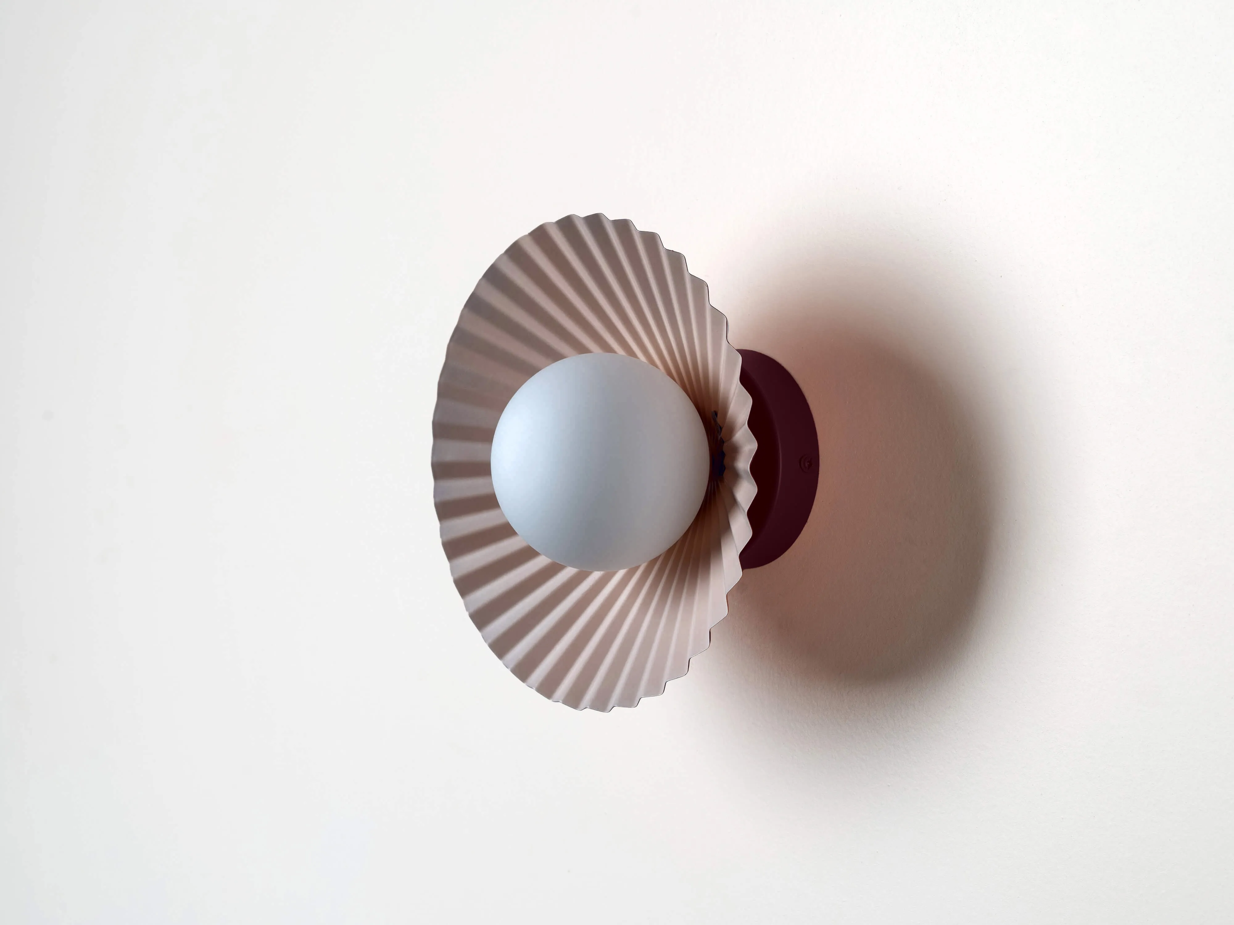 Burgundy flush pleat wall light