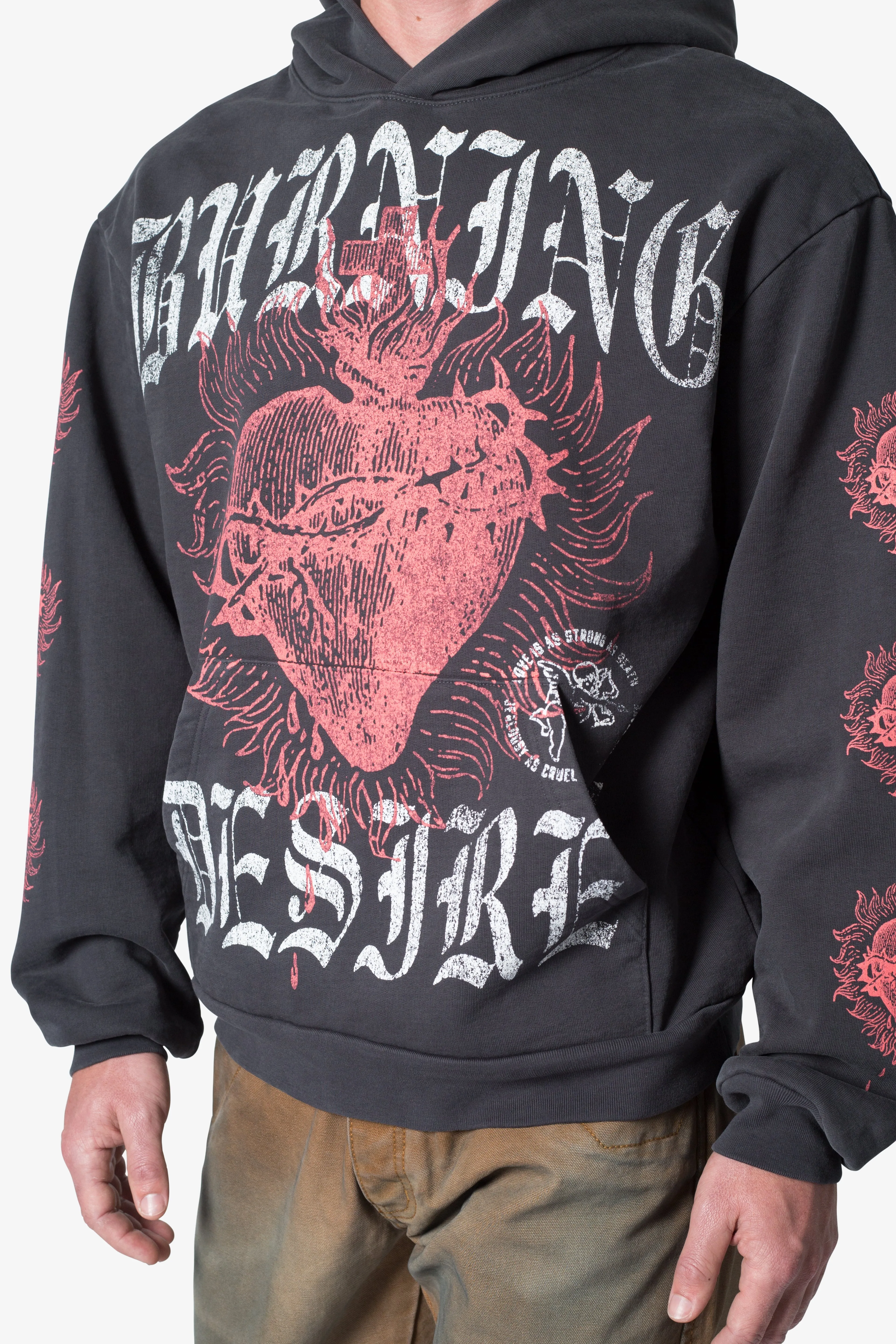 Burning Desire Hoodie - Washed Black