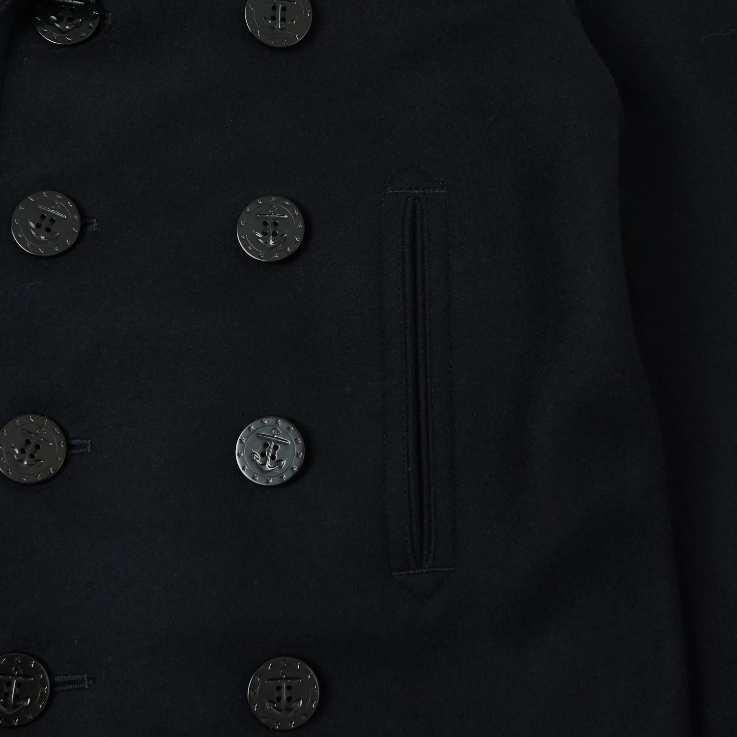 Classic Navy Wool Pea Coat by Buzz Ricksons - BR11554