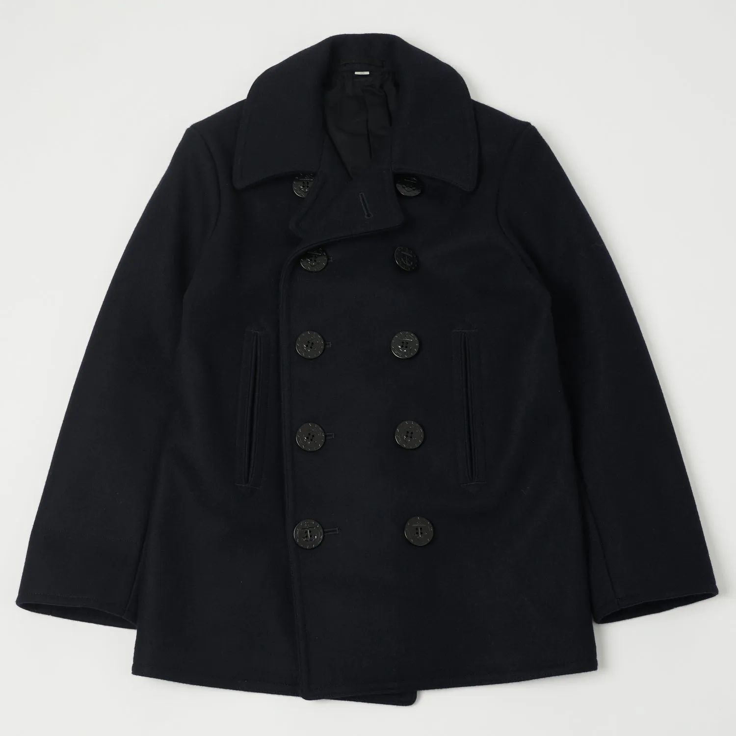 Classic Navy Wool Pea Coat by Buzz Ricksons - BR11554