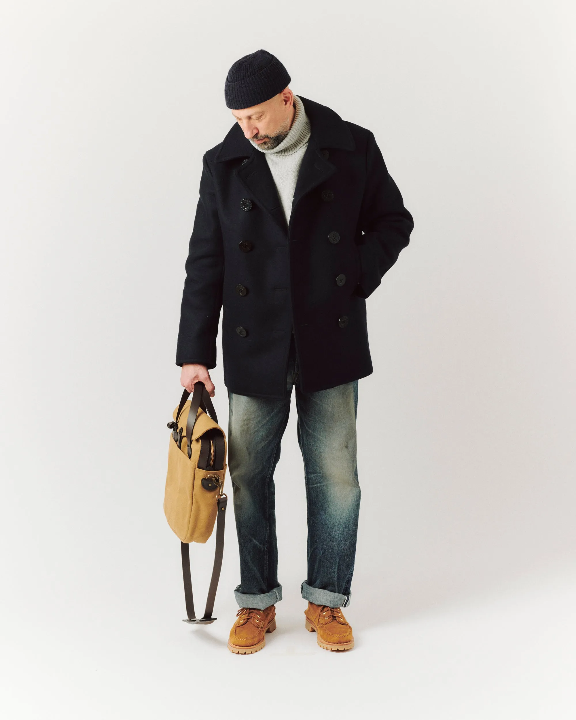 Classic Navy Wool Pea Coat by Buzz Ricksons - BR11554