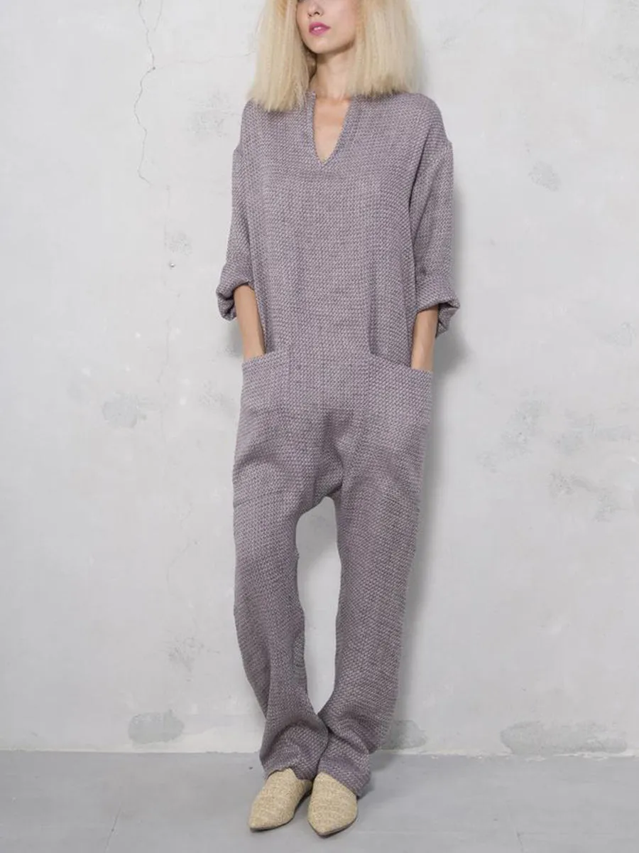 Casual Loose Soft Cotton Linen Jumpsuit