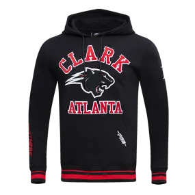 CLARK ATLANTA UNIVERSITY CLASSIC MEN'S STACKED LOGO PO HOODIE (BLACK/RED/BLACK)