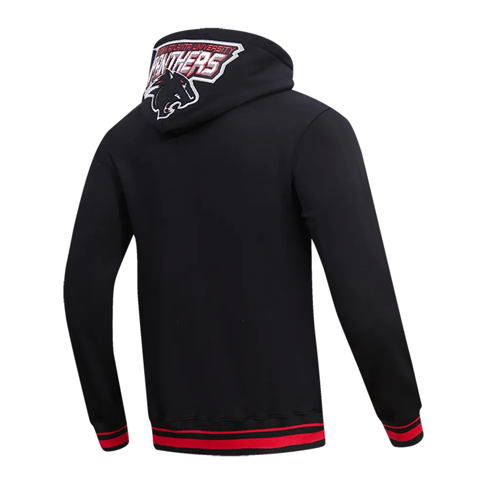 CLARK ATLANTA UNIVERSITY CLASSIC MEN'S STACKED LOGO PO HOODIE (BLACK/RED/BLACK)