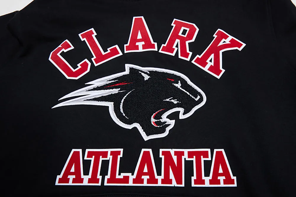 CLARK ATLANTA UNIVERSITY CLASSIC MEN'S STACKED LOGO PO HOODIE (BLACK/RED/BLACK)