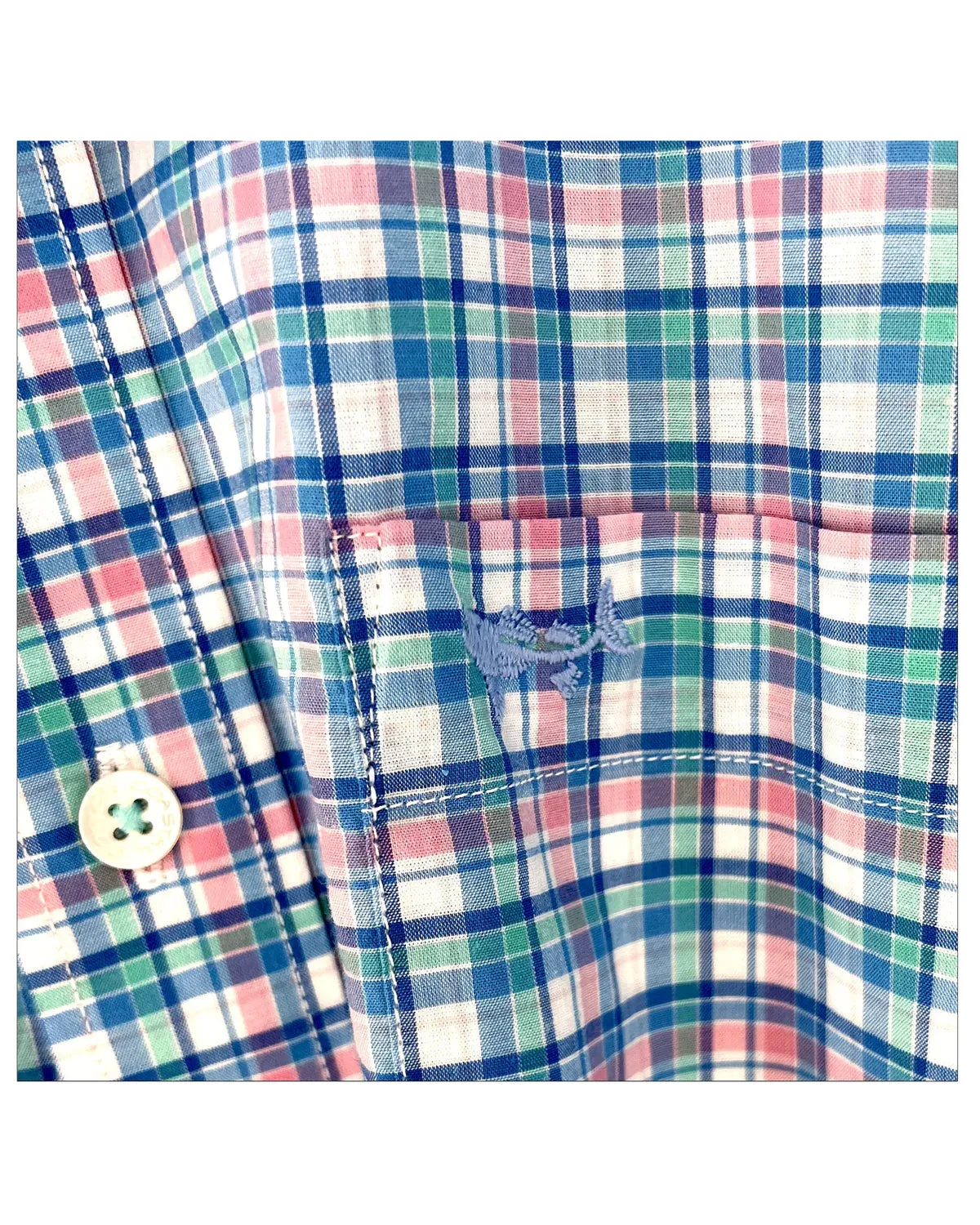 Coastal Cotton Spring Plaid Woven LS Dress Shirt