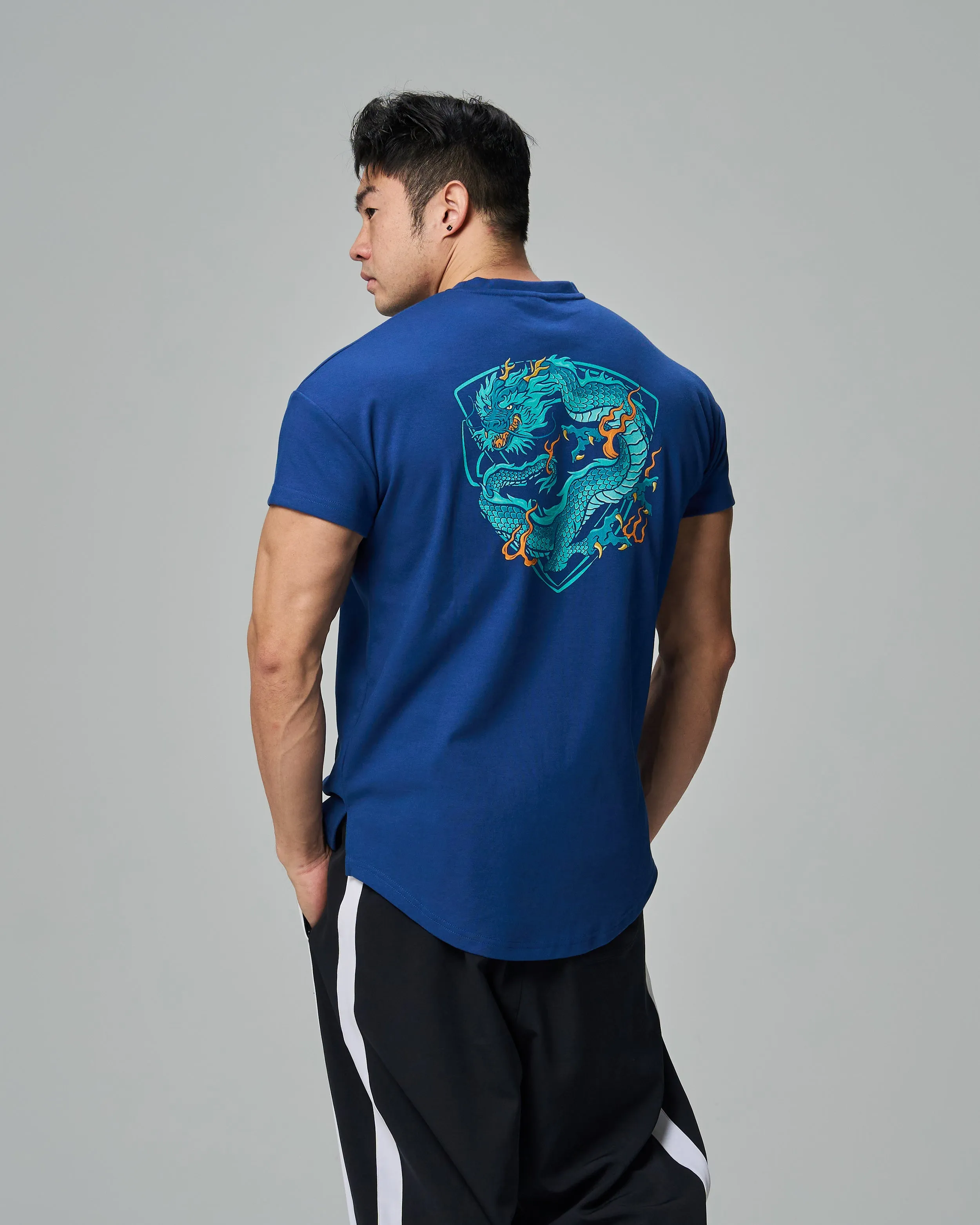 Coiled Dragon Drop Shoulder Muscle Tee