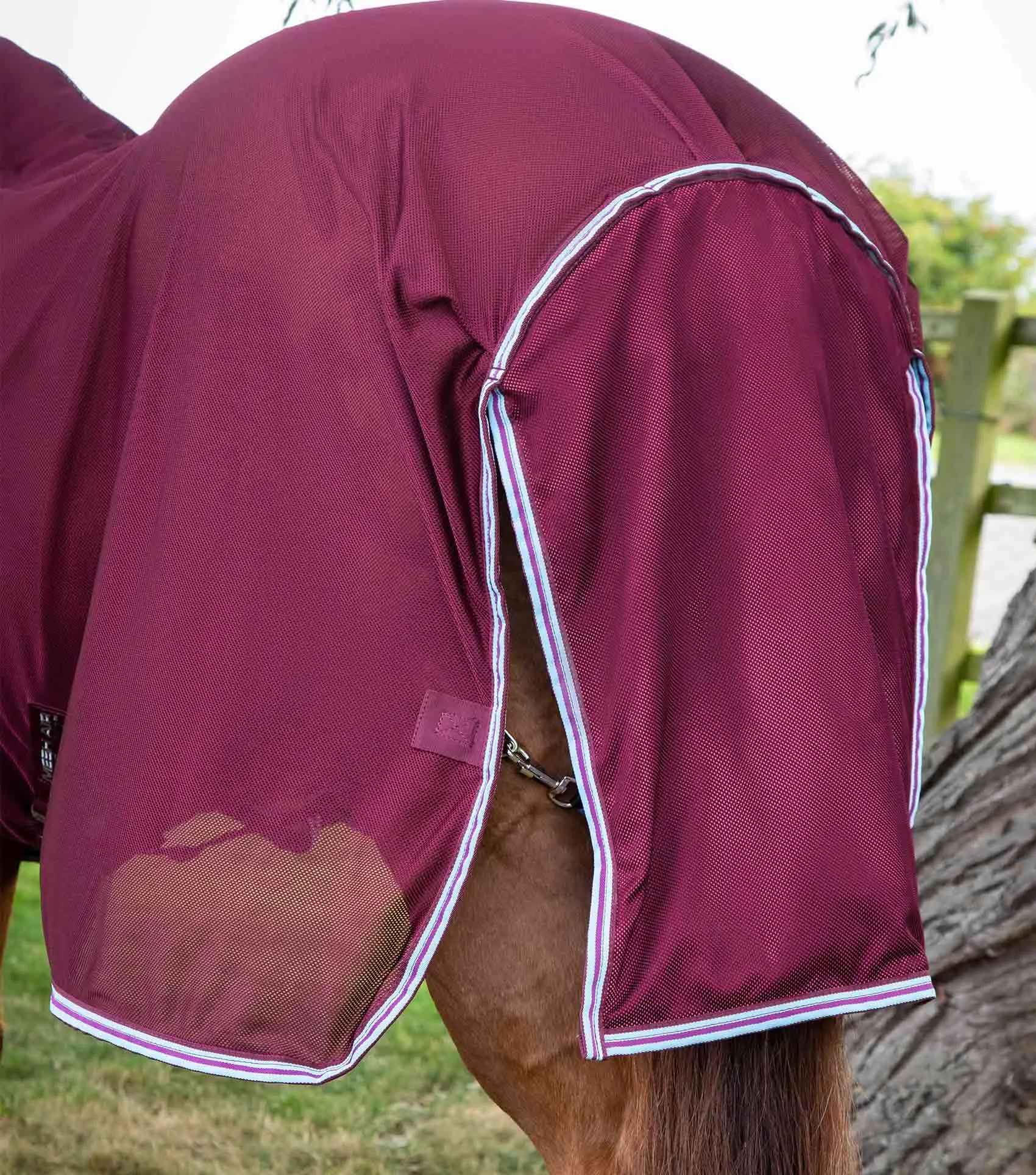 Combo Mesh Air Fly Rug with Surcingles Wine