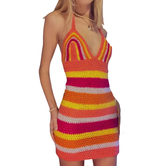 Crochet Halter Dress Available In Lavender Sage Or Sunshine Red Great For Beach Cover Ups And Outdoor Concerts Available In Small Medium Or Large