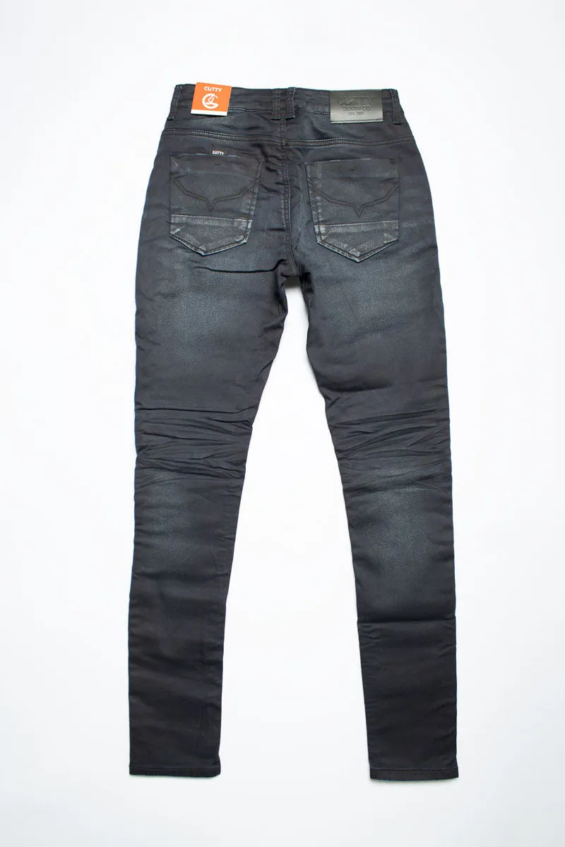 Cutty Cycle Blue-Black Coated Jeans