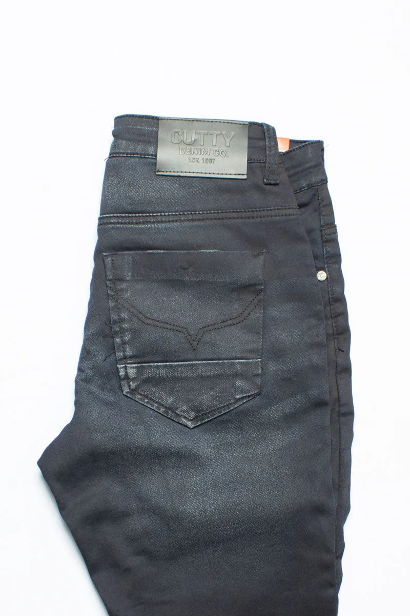 Cutty Cycle Blue-Black Coated Jeans