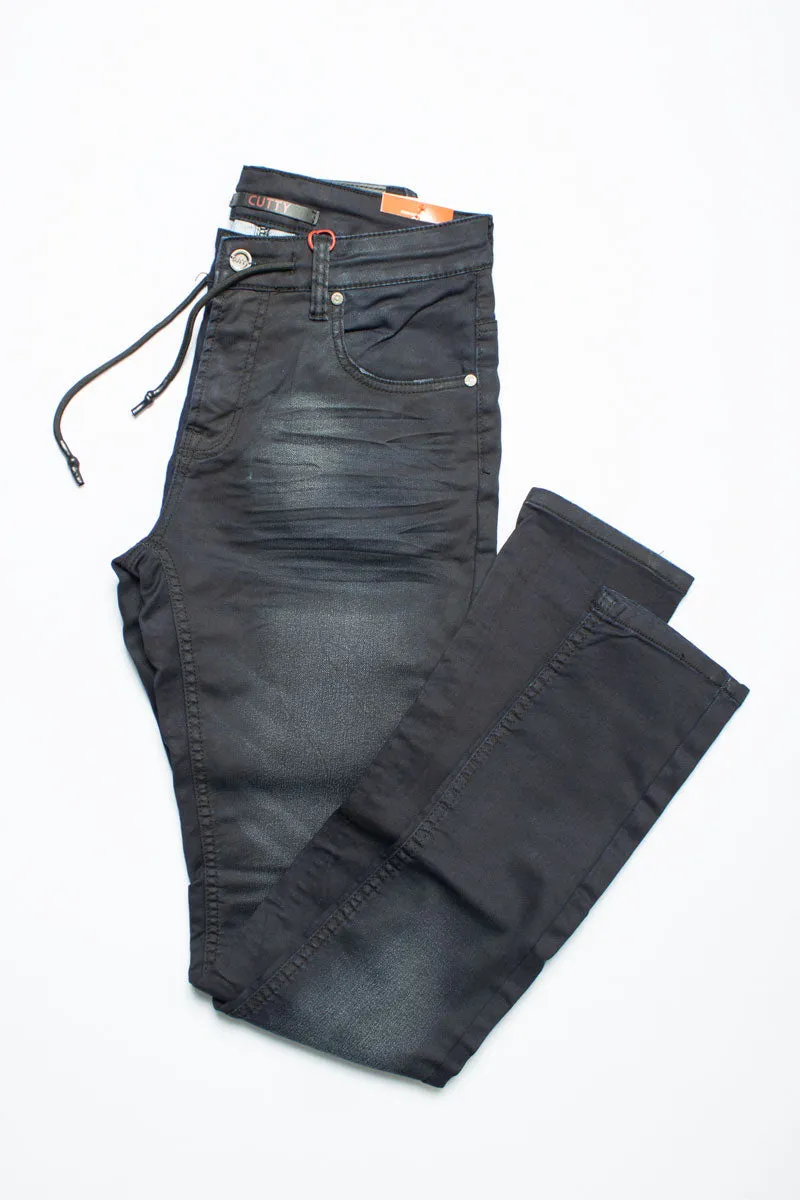 Cutty Cycle Blue-Black Coated Jeans