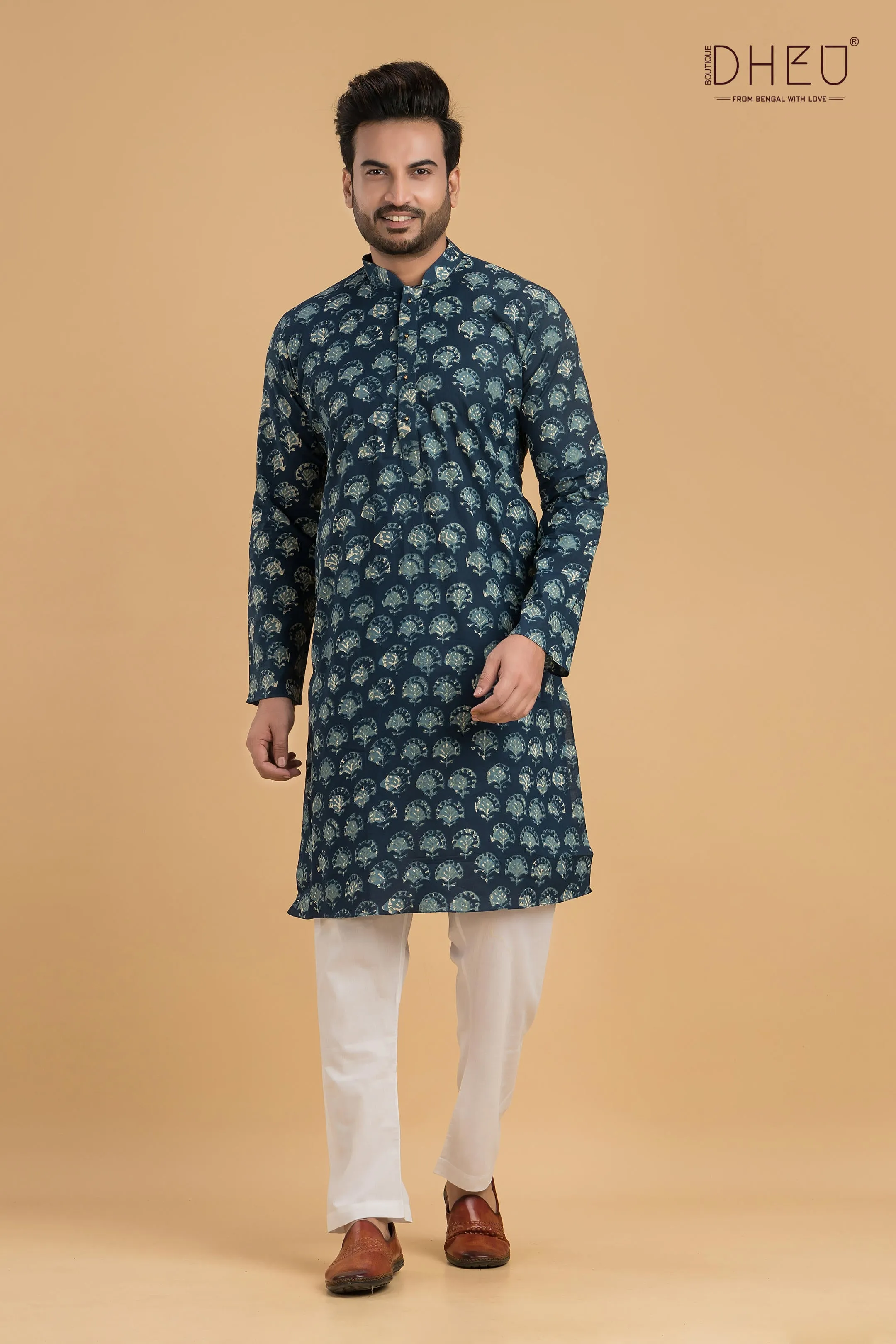 Designer Printed Cotton Kurta