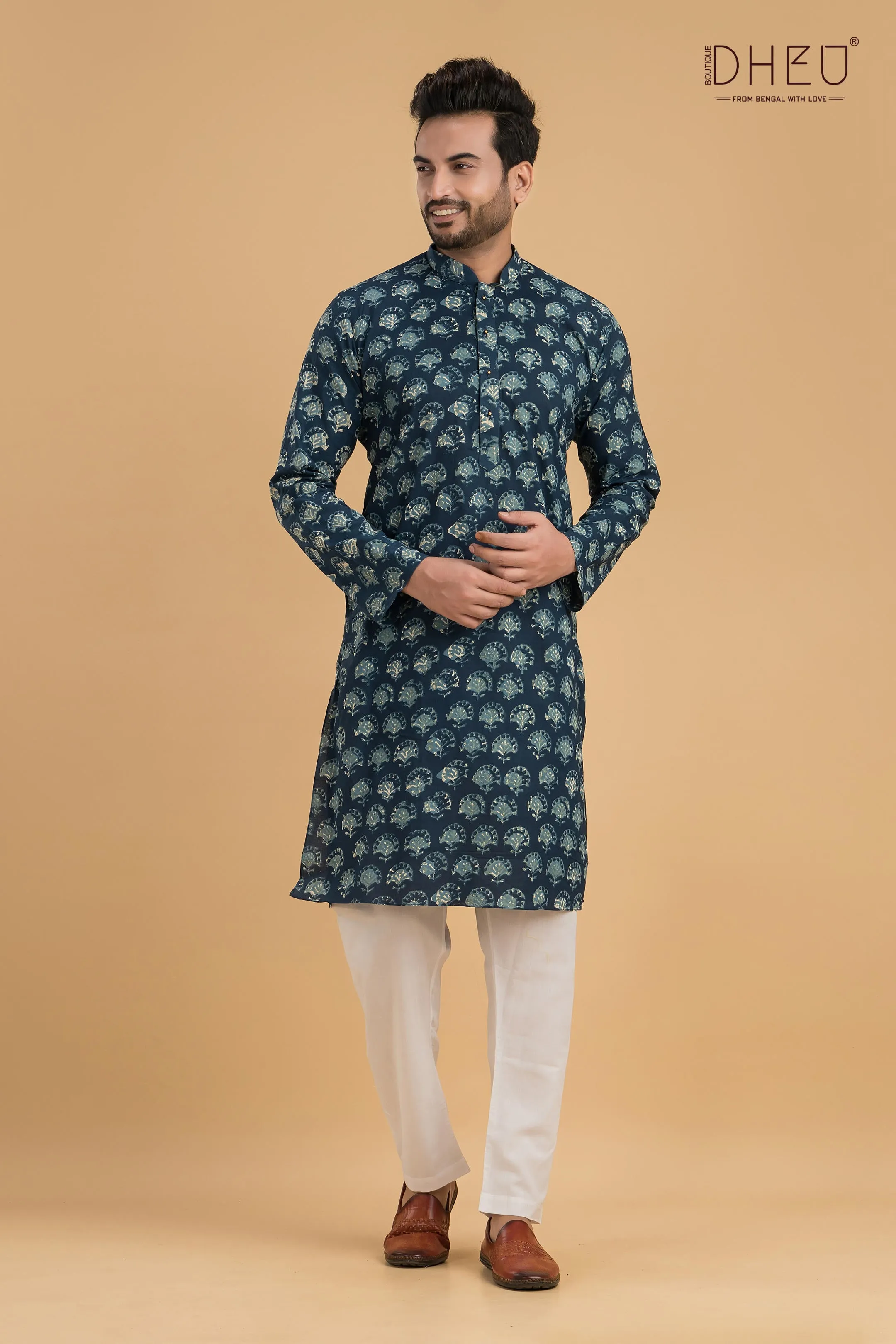 Designer Printed Cotton Kurta